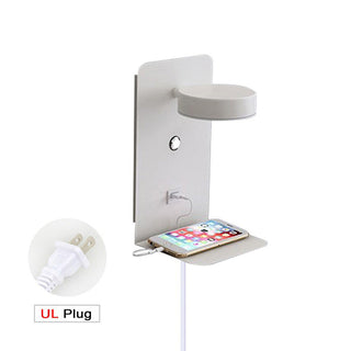 USB charger LED wall sconce modern — warm glow lamp
