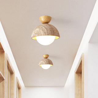 Stone finish yellow industrial ceiling light – dining glow