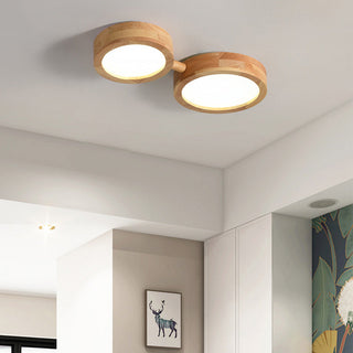 Retro Wood Ceiling Light - Multi Head Ceiling Light with Warm Ambient LED