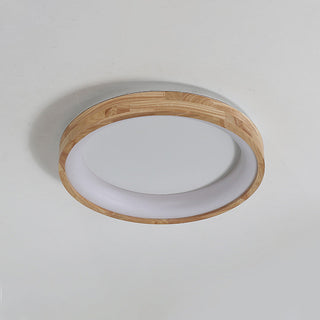 Wood LED Ceiling Light – Retro Geometric Circle Fixture With Energy Efficient Design