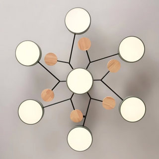 Iron semi flush acrylic LED ceiling chandelier interior