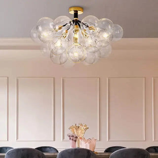 Bubble glass ceiling chandelier – semi-flush modern dining