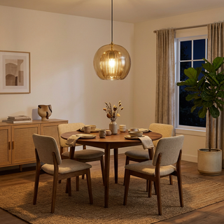 Painted Glass Pendant Light – Elegant Beehive Pendant Lamp with LED Lighting