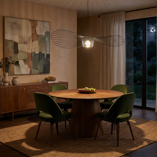 Straw Hat LED Chandelier – Modern Pendant Light | Elegant Dining Room Lighting