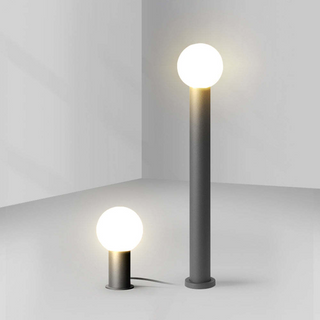 LED Garden Lamp – Black Metal Spherical Outdoor Lighting | Weather Resistant, Modern Design