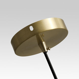 Suspension en laiton - Lampe dôme moderne du milieu du siècle avec câble réglable