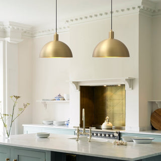 Dome pendant with brushed brass — modern mid-century