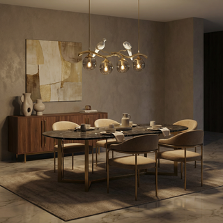Modern Bamboo Chandelier – LED Pendant Light With Natural Material Lighting