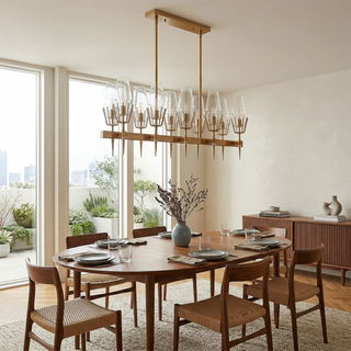 Brushed Brass Ceiling Light – Modern Minimalist Fixture with Soft Ambient Lighting