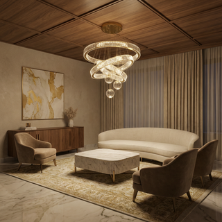 Modern Crystal Chandelier – Dimmable LED Lighting | Elegant Living & Dining Room Fixture