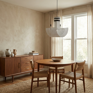 Black White Pendant Lamp – Modern LED Cord Light With Rotary Switch Control