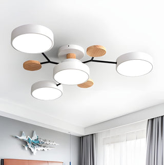 Semi flush iron LED acrylic chandelier ceiling fixture view
