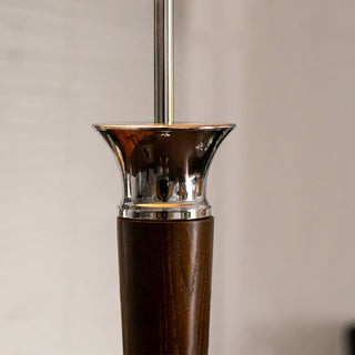 Chrome standing floor lamp wide view — modern LED