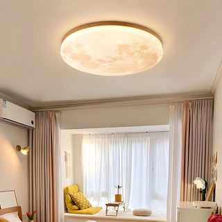 Moon LED ceiling fixture, round soft glow modern lamp