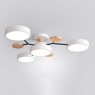 Iron LED ceiling light acrylic semi flush mount interior