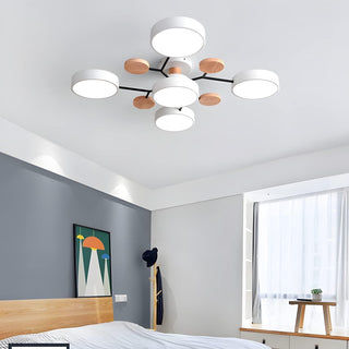 Iron acrylic LED ceiling light semi flush pendant detail
