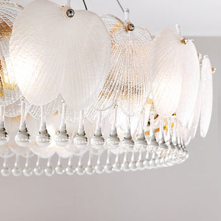 Crystal luxury chandelier round feather iron frame close-up