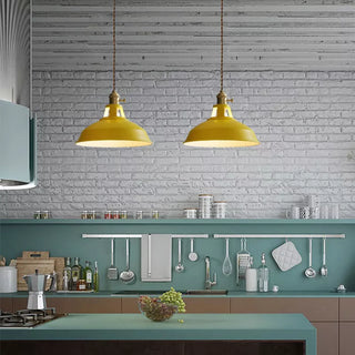 Colorful round iron pendant — kitchen island hanging ceiling lamp