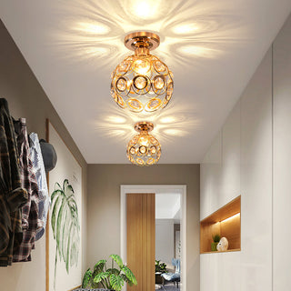 Gold ceiling fixture crystal elegant – glass iron hallway