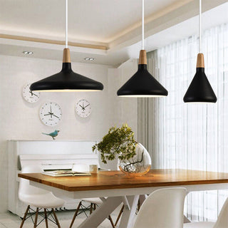 Colorful metal conical pendant — contemporary kitchen lamp