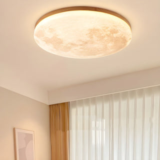 Modern round moon ceiling lamp, soft glow LED light