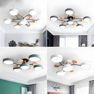 Iron semi-flush LED ceiling chandelier – contemporary acrylic design