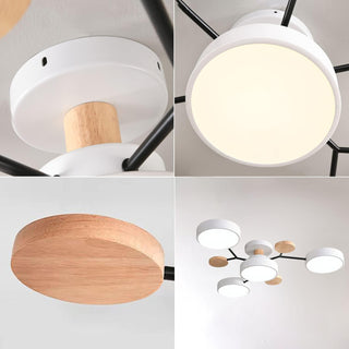 Multi-arm adjustable LED chandelier ceiling pendant detail