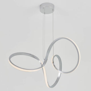 Modern swirl integrated ceiling lamp – chrome Nordic design