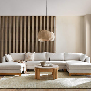 Natural wicker pendant — adjustable ceiling light for dining