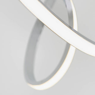 Chrome integrated swirl ceiling light – Nordic modern close-up