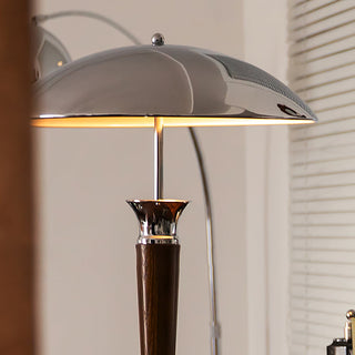 Modern chrome lamp detail — LED warm texture
