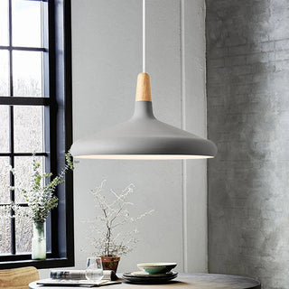 Suspension conique en métal coloré - Luminaire moderne avec cordon réglable