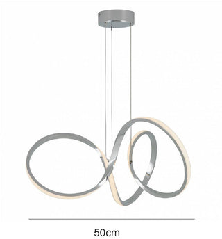 Integrated swirl ceiling lamp chrome – Nordic installed view