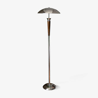 Modern chrome standing floor lamp — LED bulb chrome shade