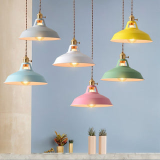 Colorful iron pendant styled — round kitchen island hanging lamp