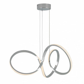 Nordic swirl chrome ceiling light – modern integrated LED detail