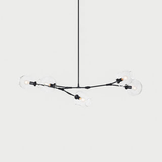 Elegant branching chandelier glass orbs ceiling fixture