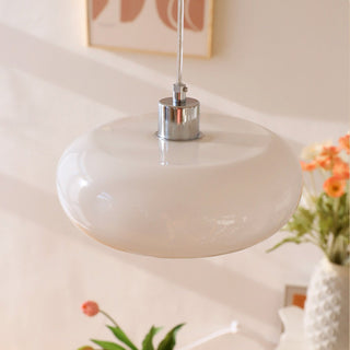 Bauhaus pendant lamp with classic round glass shade