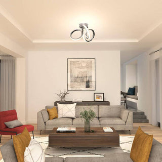 Nordic swirl ceiling light chrome – modern integrated lamp