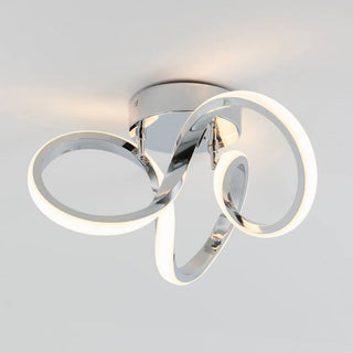 Chrome swirl Nordic ceiling fixture – modern integrated LED
