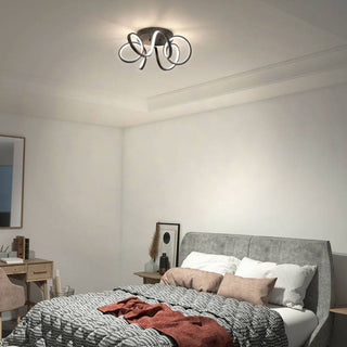 Nordic chrome ceiling light swirl – integrated modern flush