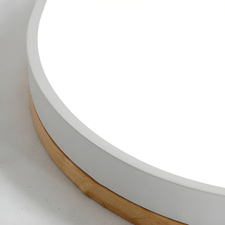 Plafonnier En Bois – Plafonnier Rond LED avec Trois Couleurs Changeantes