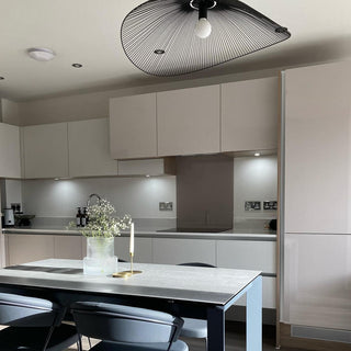 Modern black metal pendant styled — kitchen island ceiling lamp