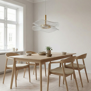 Modern LED Pendant Light – Scandinavian Gold Lampshade With Soft Ambient Lighting