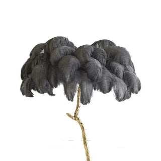 Luxury resin feather lamp close-up — maple leaf texture