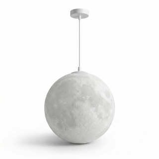 Modern LED Pendant Light – White Metal Lamp With Integrated LED Bulb