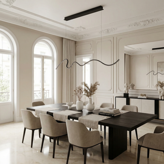 Black LED Pendant Light – Modern Pendant Lamp with Adjustable Color Temperature