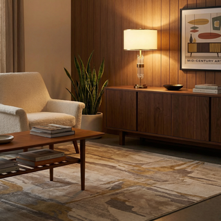 Bedside Lamp – Elegant White Fabric Shade & Gold Metal Base with Soft Warm Lighting