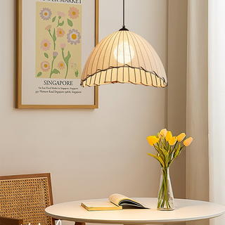 Linen shade pendant — contemporary adjustable ceiling fixture