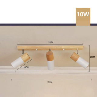 Wood Ceiling Light – Adjustable Surface Mounted Light with Directional Spot Lamp